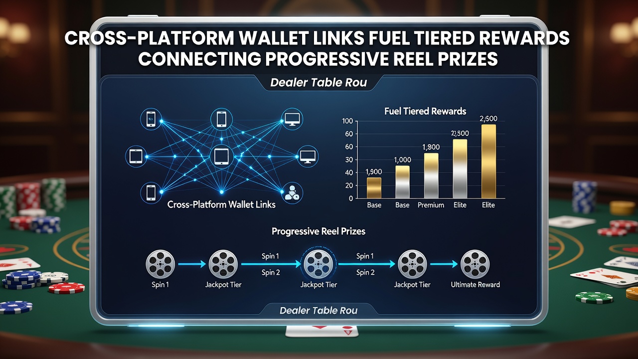 Live dealer table interface linked to a unified wallet showing active tier rewards and cross-game balance