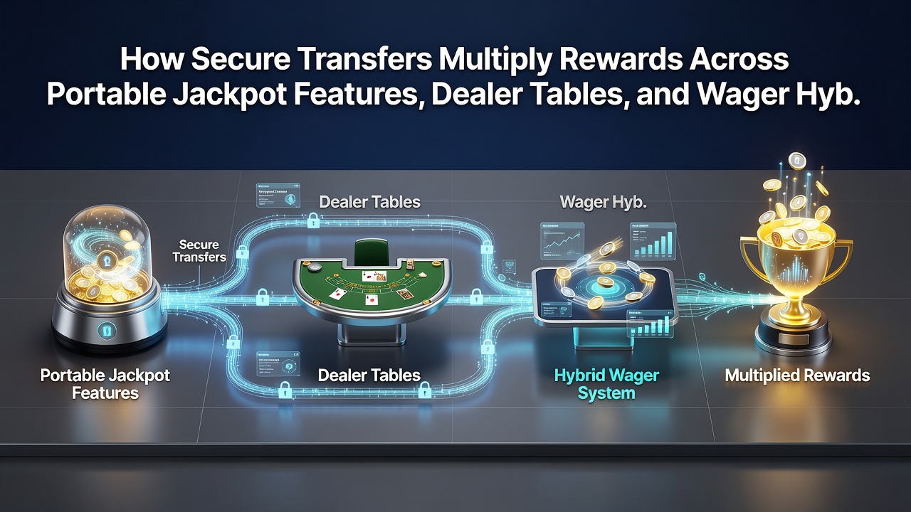 Live dealer interface displaying accumulated rewards from mobile jackpots and hybrid wagers
