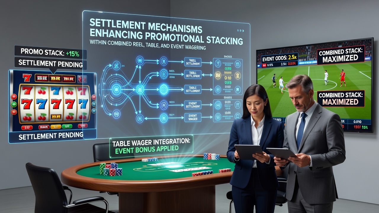 Screenshot of a unified dashboard displaying stacked bonuses applied to slots, live tables, and live sports events
